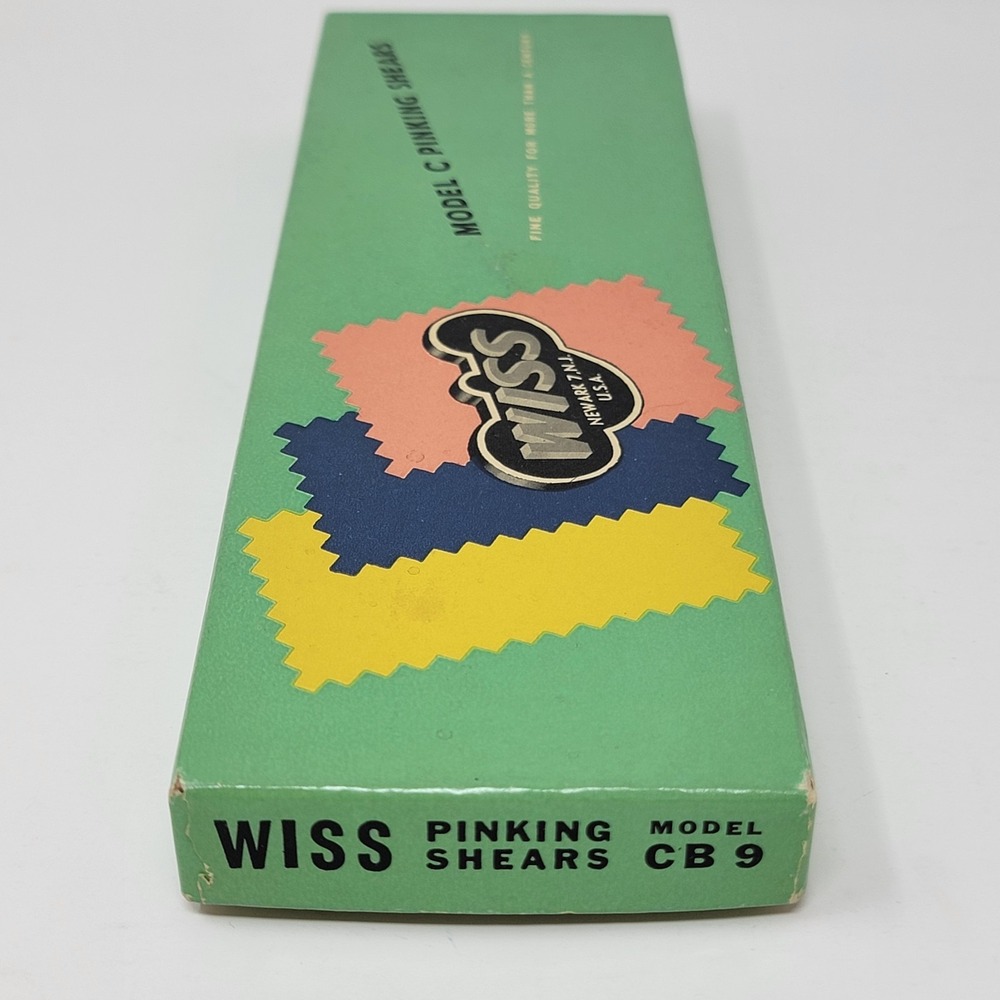 Vintage Wiss Pinking Shears Model CB9 + Original Box Sewing Scissors Dressmaking - Picture 15 of 16